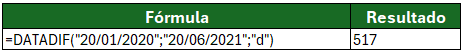 Aplicando a Datadif no Excel