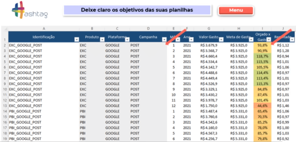 Dicas de Design no Excel