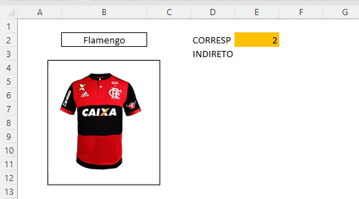 Imagem dinâmica no Excel com Ferramenta Câmera com as funções CORRESP e INDIRETO