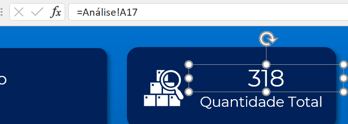 Caixa de texto com referência para trazer a informação de uma célula