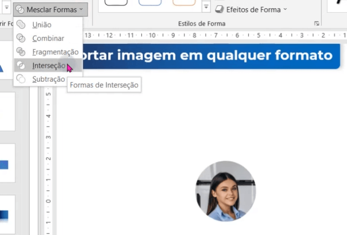 Utilizando a opção de Interseção