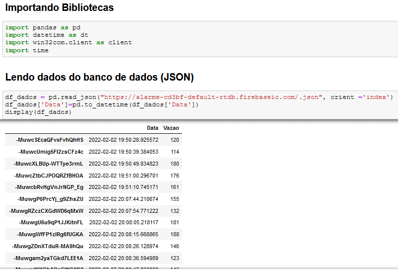 Lendo as informações do banco de dados