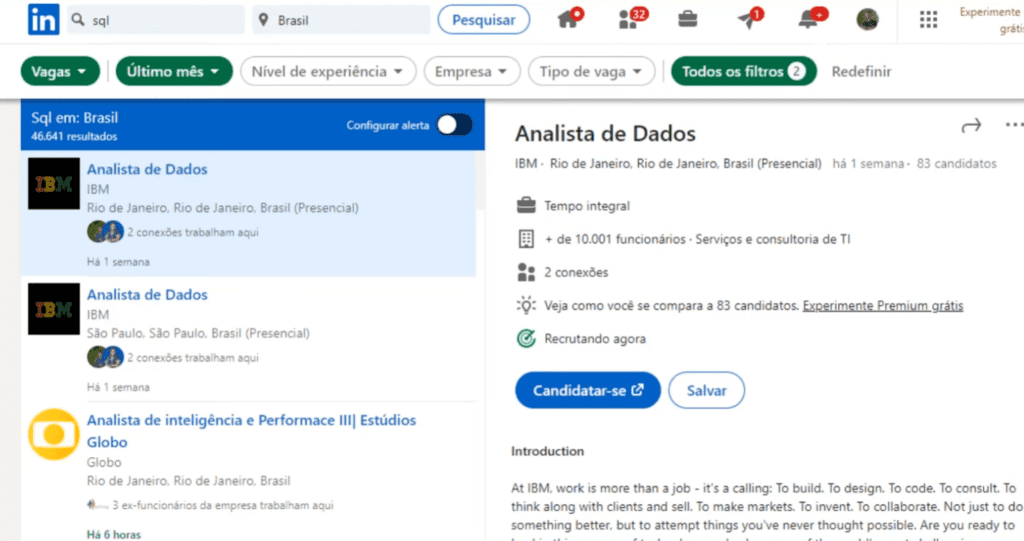 Vagas de emprego no LinkedIn
