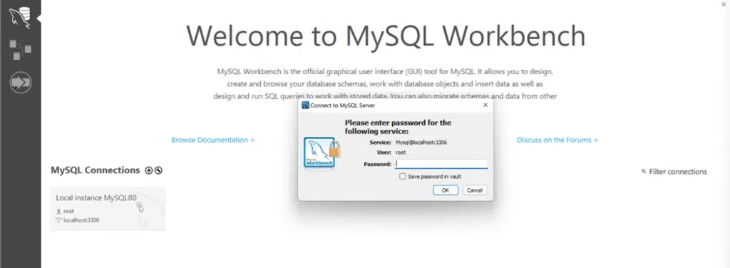 Abrindo o MySQL Workbench