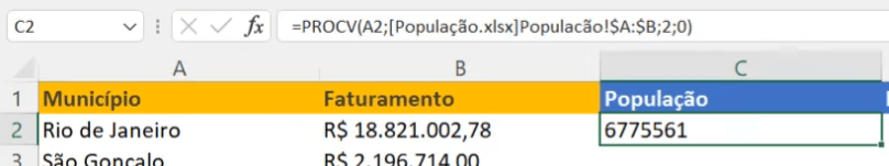 Função PROCV entre arquivos