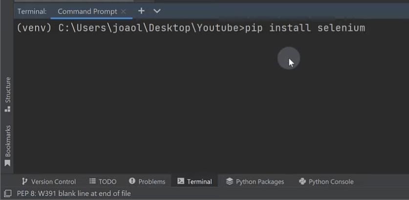 Terminal no PyCharm