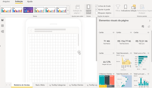 Power BI no Celular