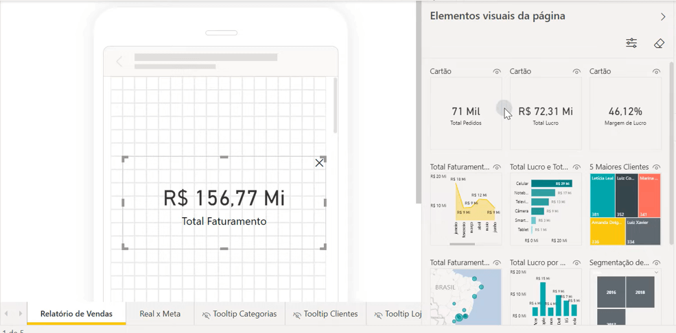 Power BI no Celular
