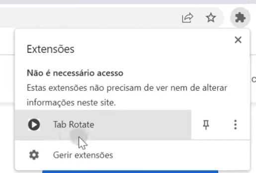 Extensão do Google Chrome: Tab Rotate