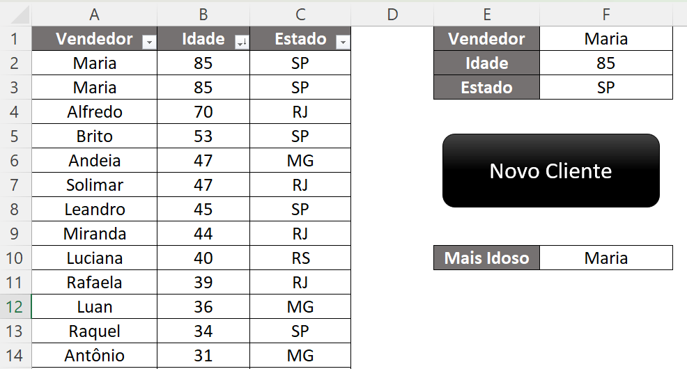 Cadastro de Clientes no Excel - Com Formulário e Macro 10 Cadastro de Clientes no Excel