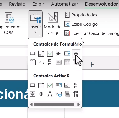 Criando um botão de escolha única