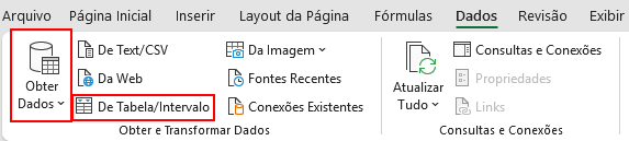 Como abrir o Power Query Excel pelo menu Dados
