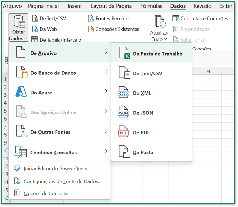 Abrindo o Power Query