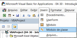 Como usar classes no VBA