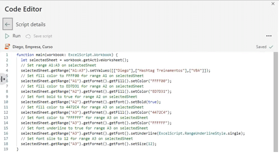Migrar do VBA Para Office Scripts