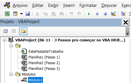 Passos para Começar no VBA