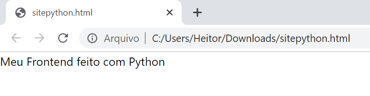 Exemplo de front criado com Python
