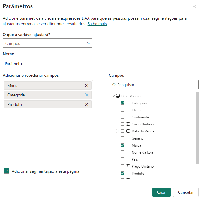 Criando Novo Parâmetro no Power BI