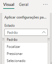 Estilos dos botões da segmentação de dados