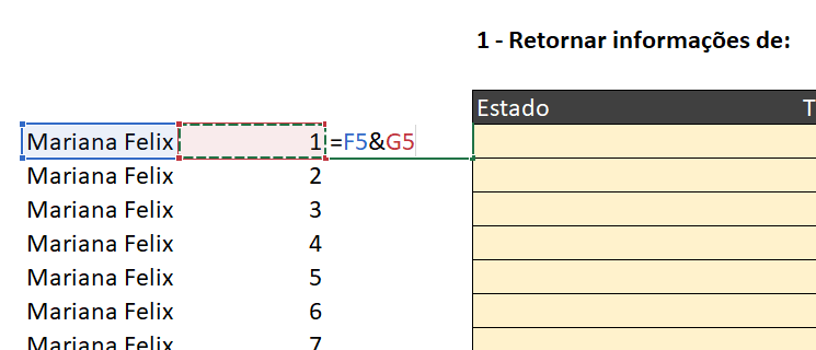 concatenar nome + posição