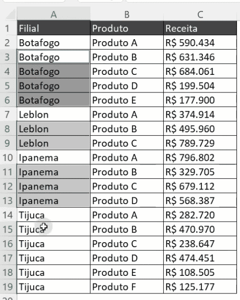 Base de dados preenchida de forma simples e rápida