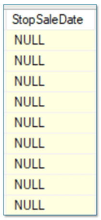 Exemplo de valor NULL em um banco de dados