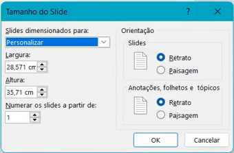 Alterar tamanho do slide