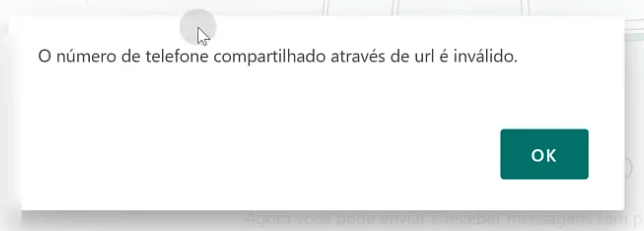 Erro de número inválido