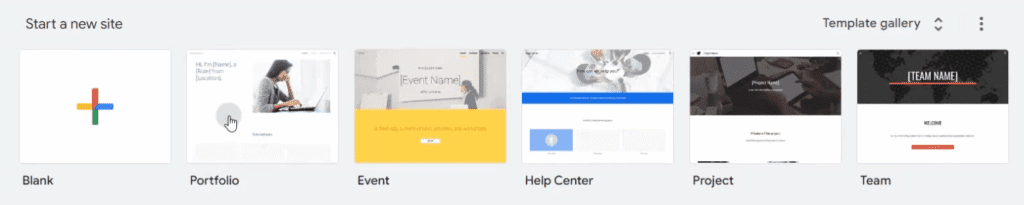 Google Sites (modelos prontos)