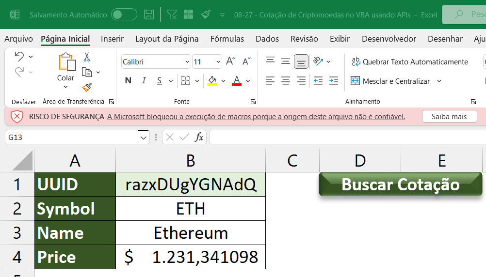 Habilitar macro no Excel