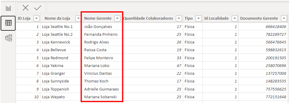 Ordem das Colunas no Power BI
