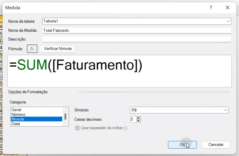 Criando a coluna de faturamento