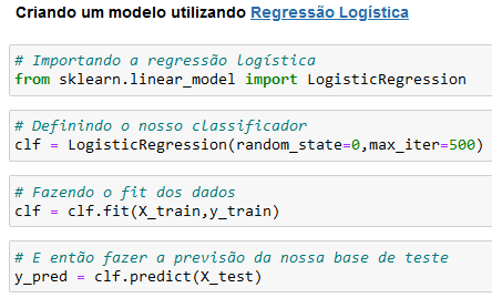 Utilizando a regressão logística