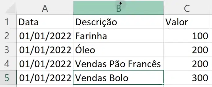 Iniciando a construção do fluxo de caixa