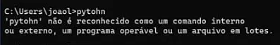 mensagem de erro