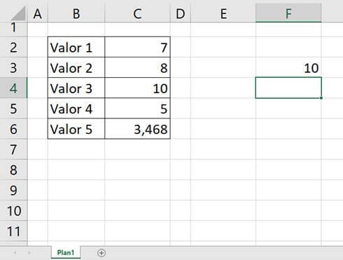 Resultado da função MÁXIMO