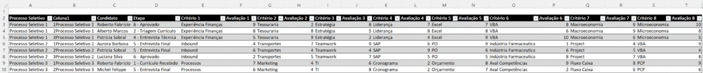 Planilha de Gestão de Processos Seletivos