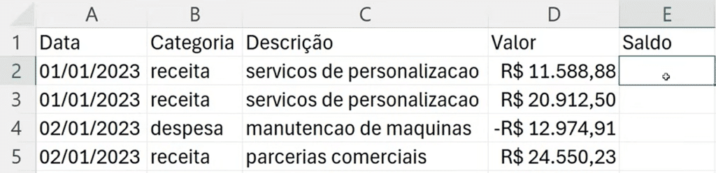 Preenchendo os Dados