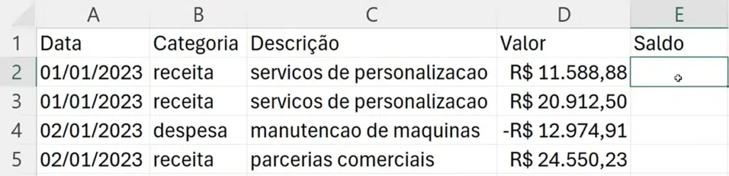 Preenchendo os Dados