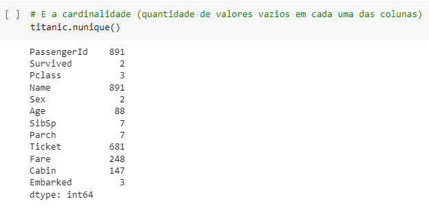 Cardinalidade.