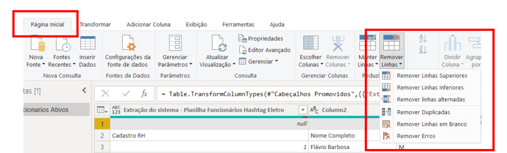 Exercícios de Power Query 