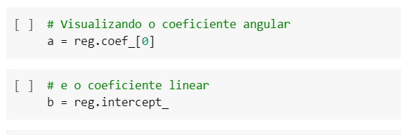 Coeficiente angular e linear.