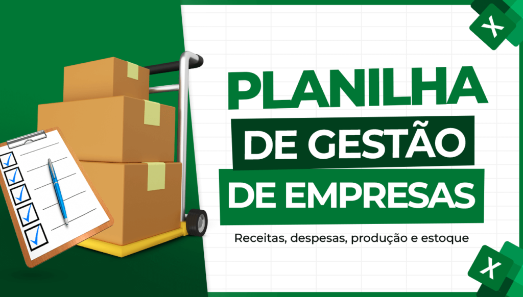 Planilha Gratuita de Gestão de Empresas – Receitas, Despesas, Produção e Estoque.