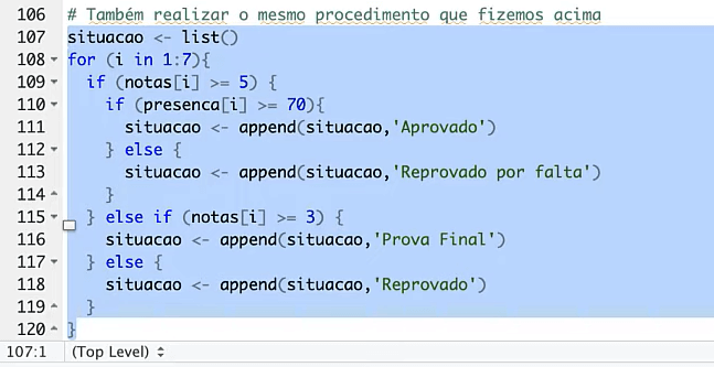 Condicionais e Estruturas de Repetição em R