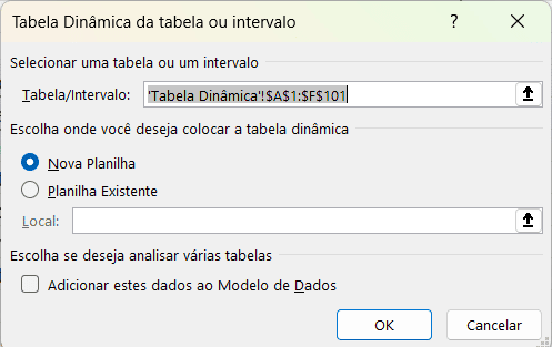 Nova planilha