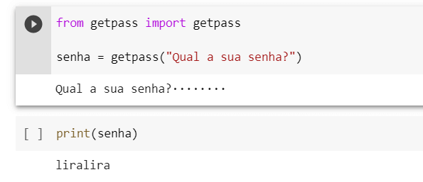 Senha oculta - biblioteca getpass