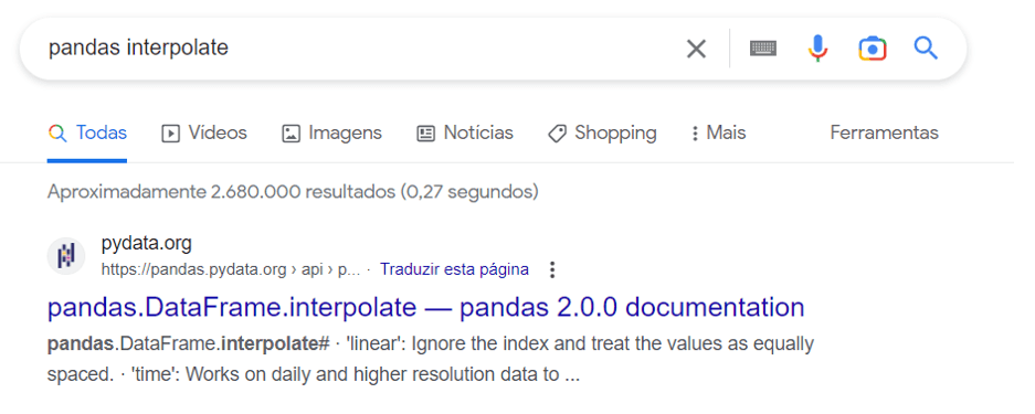 pandas interpolate - Google