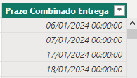 Coluna Prazo Combinado