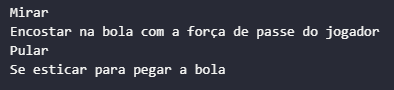 métodos do jogador goleiro