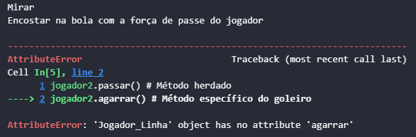 métodos do jogador linha